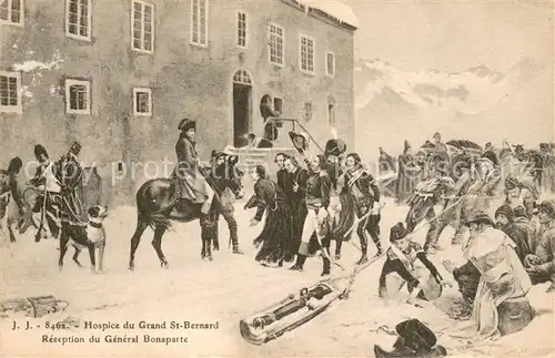 AK / Ansichtskarte Grand_St_Bernard Hospice du Grand St Bernard Reception du General Bonaparte Grand_St_Bernard