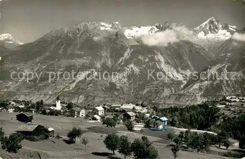 AK / Ansichtskarte Unterbaech_VS Jolligletscher und Bietschhorn 