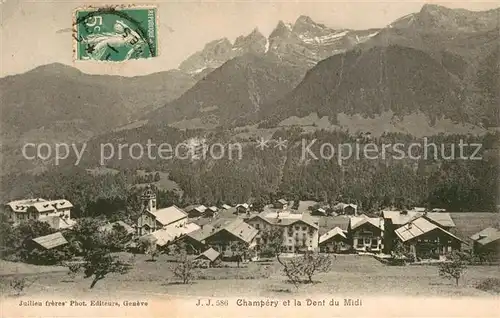 AK / Ansichtskarte Champery et la Dent du Midi Champery