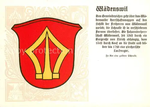 AK / Ansichtskarte Waedenswil_Waedensweil_ZH Zuercher Gemeindewappen 
