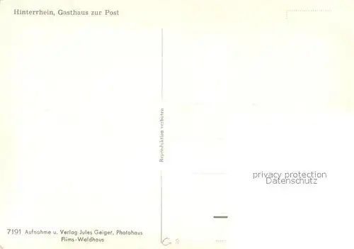 AK / Ansichtskarte Hinterrhein_GR Gasthaus zur Post 