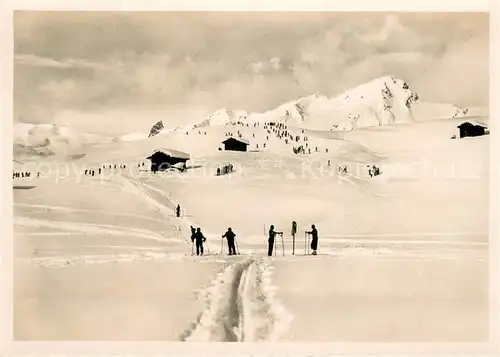 AK / Ansichtskarte Arosa_GR Skischulbetrieb an der Emsla Arosa_GR