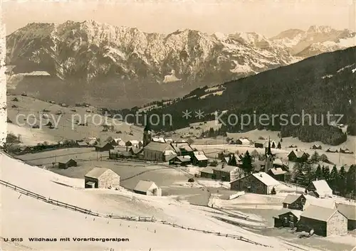 AK / Ansichtskarte Wildhaus__SG Winterpanorama mit Vorarlberger Alpen 