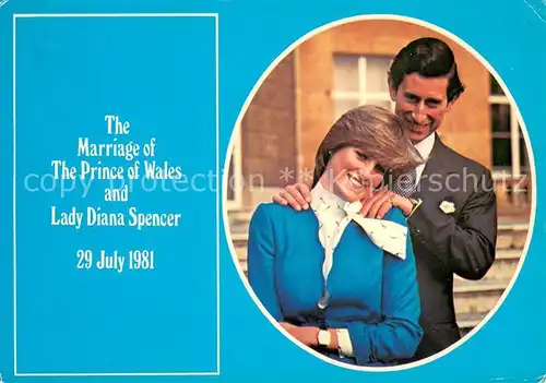 AK / Ansichtskarte Adel Prince of Wales and Lady Diana Spencer Adel