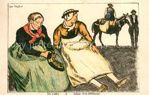 AK / Ansichtskarte Valais_Wallis_Kanton Schweizer Trachten und Volkslieder Vereinigung Valais_Wallis_Kanton