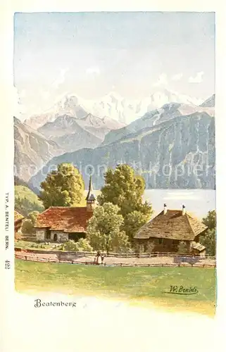 AK / Ansichtskarte Beatenberg Panorama mit Kapelle Beatenberg