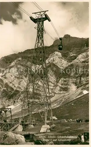 AK / Ansichtskarte Saentis_AR Schwebebahn Stuetze 1 auf Schwaegalp Saentis_AR