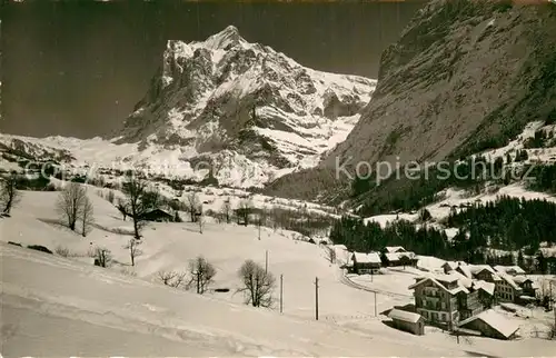 AK / Ansichtskarte Grindelwald mit Wetterhorn und Hotel Gletschergarten Feldpost Grindelwald