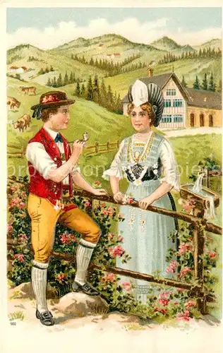 AK / Ansichtskarte Appenzell_IR Trachtenpaar Appenzell IR