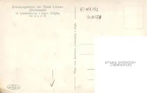 AK / Ansichtskarte Lindenberg_Allgaeu Erholungsheim der Stadt Lindau Panorama Lindenberg Allgaeu