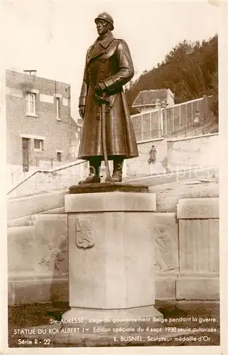 AK / Ansichtskarte Sainte Adresse Statue du Roi Albert I Sainte Adresse