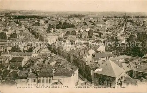 AK / Ansichtskarte Chalons sur Marne Panorama vers l Eglise Saint Loup 
