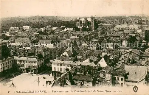 AK / Ansichtskarte Chalons sur Marne Panorama vers la Cathedrale pris de Notre Dame 