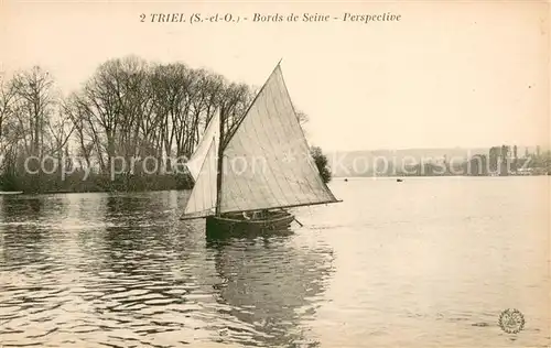 AK / Ansichtskarte Triel sur Seine Bords de Seine Perspective Voilier Triel sur Seine