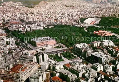 AK / Ansichtskarte Athen_Griechenland Fliegeraufnahme Parlament Stadion National Garten Athen_Griechenland