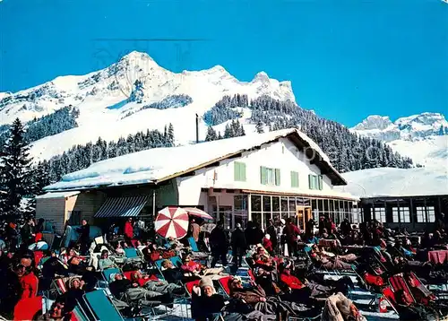 AK / Ansichtskarte Engelberg__OW Bergrestaurant Brunni Sonnenterrasse 