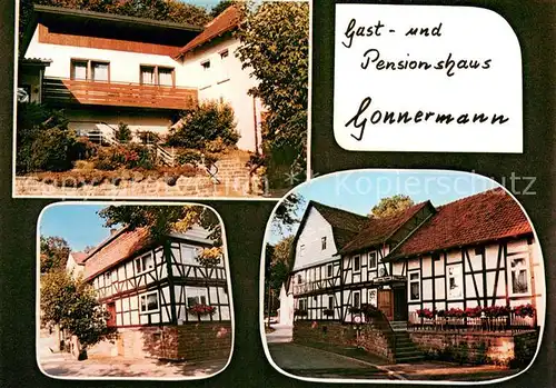 AK / Ansichtskarte Sontra Gast  und Pensionshaus Gonnermann Fachwerkhaus Sontra