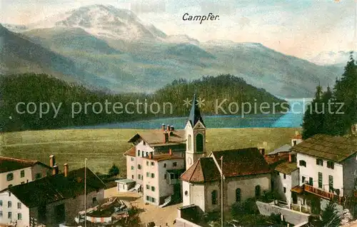 AK / Ansichtskarte Campfer_St_Moritz_GR Panorama Kirche Campfer_St_Moritz_GR