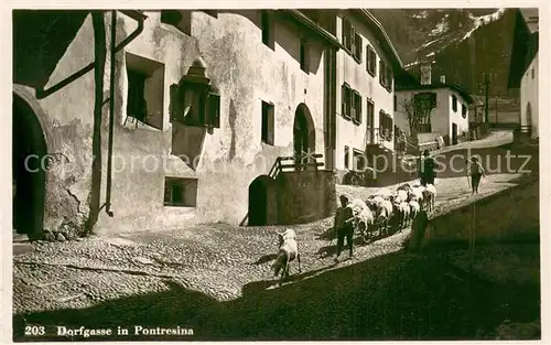AK / Ansichtskarte Pontresina Dorfgasse Pontresina