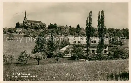 AK / Ansichtskarte St_Chrischona Kirche und Schwesternhaus St_Chrischona