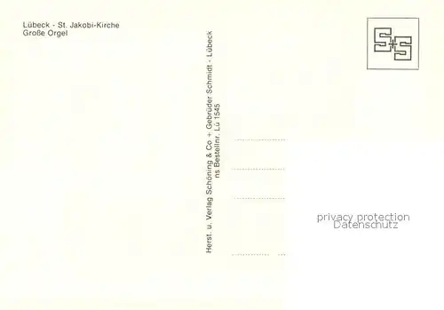 AK / Ansichtskarte Kirchenorgel Luebeck_St.Jakobi_kirche 
