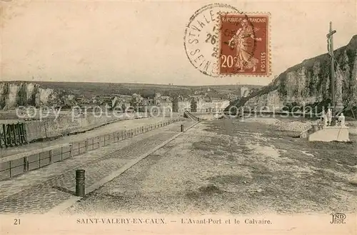 AK / Ansichtskarte Saint Valery en Caux Avant port et le calvaire Saint Valery en Caux