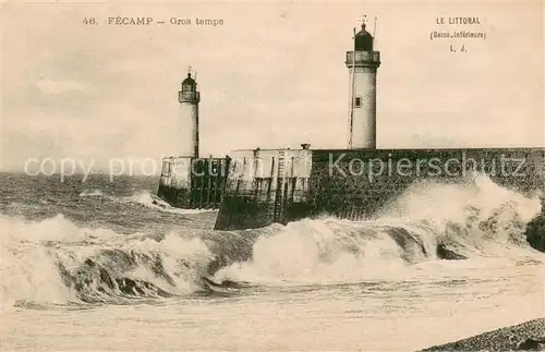 AK / Ansichtskarte Fecamp_76 Gros temps Phare 