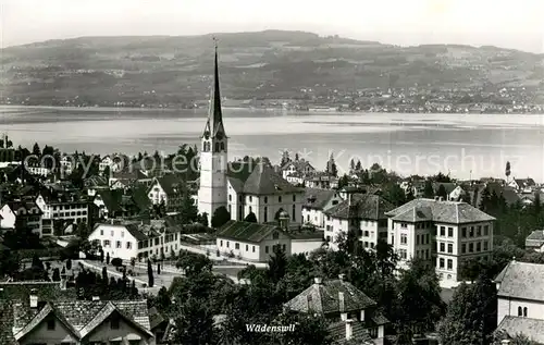 AK / Ansichtskarte Waedenswil_Waedensweil_ZH Panorama mit Kirche 