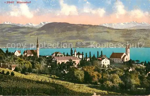 AK / Ansichtskarte Maennedorf Panorama mit Kirchen Maennedorf