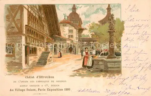 AK / Ansichtskarte Paris_75 Chalet dEffretikon  Au Village Suisse Paris Expedition 1900 