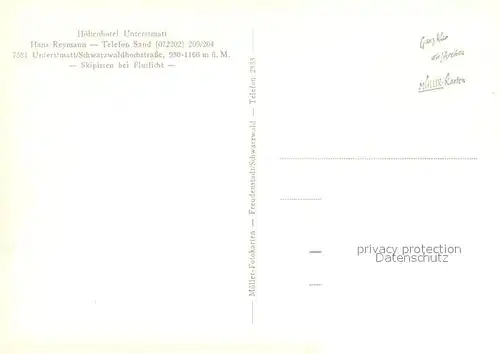 AK / Ansichtskarte Unterstmatt Hoehenhotel Skipisten bei Flutlicht Wintersport Alpen Unterstmatt