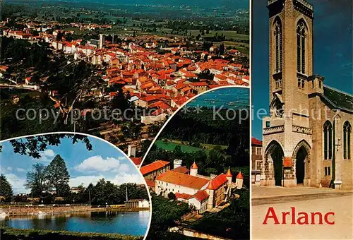 AK / Ansichtskarte Arlanc_63 Vue generale Plan d eau Chateau de Mons Eglise 