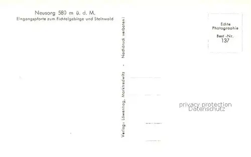 AK / Ansichtskarte Neusorg_Fichtelgebirge Ortspartie mit Kirche Neusorg Fichtelgebirge