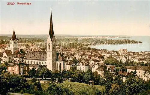 AK / Ansichtskarte Rorschach_Bodensee_SG Panorama mit Kirche 