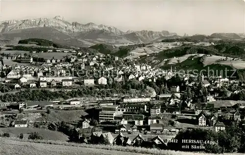 AK / Ansichtskarte Herisau_AR Panorama mit Saentis Herisau_AR