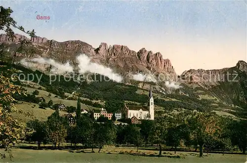AK / Ansichtskarte Gams_SG Panorama mit Kirche Gams_SG