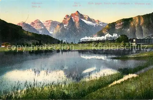 AK / Ansichtskarte Weesen_Walensee Blick gegen Rauti und Glaernisch  Weesen_Walensee