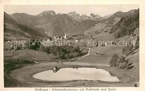 AK / Ansichtskarte Wildhaus__SG Schoenenbodensee mit Mattstock und Speer 