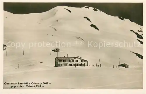 AK / Ansichtskarte Oberalp_UR Gasthaus Passhoehe Oberalp mit Calmot 