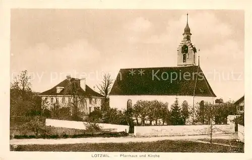 AK / Ansichtskarte Lotzwil_Lotzwyl_BE Pfarrhaus und Kirche 