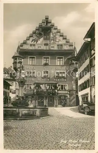 AK / Ansichtskarte Zug_ZG Hotel Ochsen Kolinplatz Brunnen Hotel Ochsen Zug_ZG