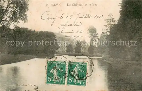 AK / Ansichtskarte Cany Barville Le Chateau et le Lac Cany Barville