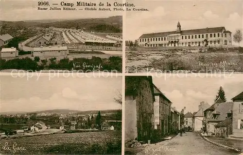 AK / Ansichtskarte La_Courtine_23 Camp Militaire Vue generale Mess des Officiers La Gare Grand Rue 