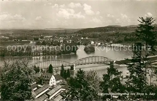 AK / Ansichtskarte Koblenz_AG Zusammenfluss von Rhein und Aare Koblenz_AG