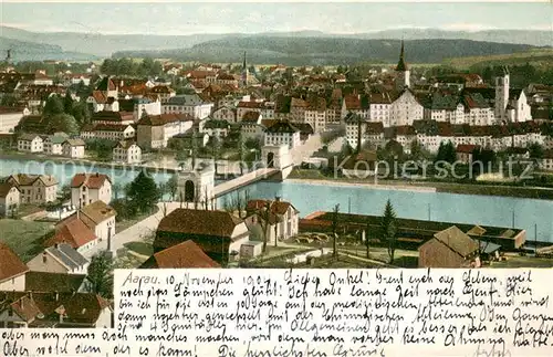 AK / Ansichtskarte Aarau_AG Panorama Militaersache Aarau_AG