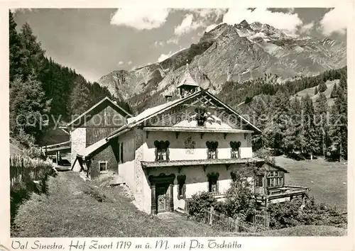 AK / Ansichtskarte Val_Sinestra_Zuort_GR Hof Zuort mit Piz Tschuetta 