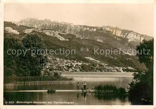 AK / Ansichtskarte Hilterfingen_Thunersee mit Sigriswilergrat Hilterfingen Thunersee