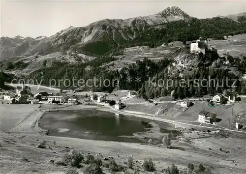 AK / Ansichtskarte Fontana_GR Fliegeraufnahme mit Schloss Tarasp und Fetan Feldpost Fontana_GR