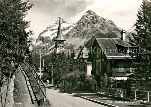 AK / Ansichtskarte Arosa_GR Ortspartie mit Furkahoerner Arosa_GR