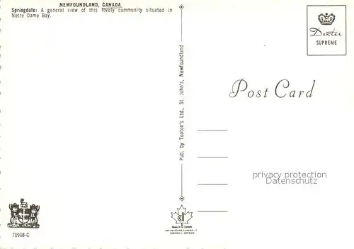 AK / Ansichtskarte Newfoundland_Canada Springdale General view of this lovely community situated in Notre Dame Bay 